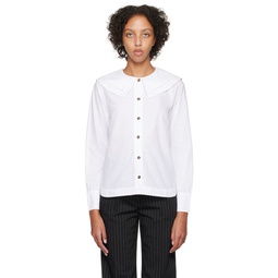 White Double Collar Shirt 232144F109008