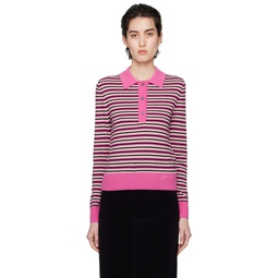 Pink Striped Polo 241144F108005