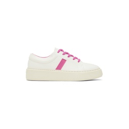 White   Pink Sporty Mix Cupsole Sneakers 241144F128001