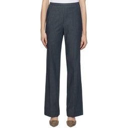 Gray Striped Trousers 241144F087006