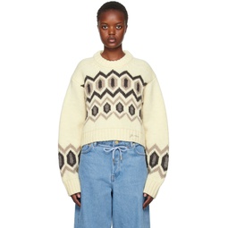 Off White Cropped Sweater 232144F096020