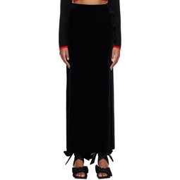Black Bow Maxi Skirt 241144F093000