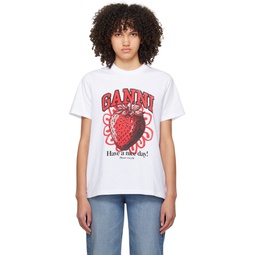 White Strawberry T Shirt 241144F110010