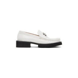 White Butterfly Logo Loafers 241144F121000