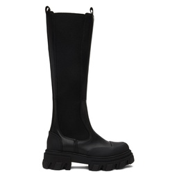 Black Cleated High Chelsea Boots 241144F115005