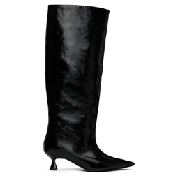 Black Soft Slouchy Tall Boots 241144F115003