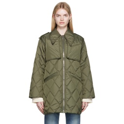 Khaki Quilted Jacket 222144F063006