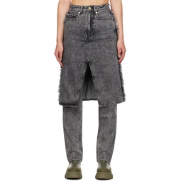 Gray Layered Jeans 232144F069015
