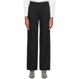 Black Striped Trousers 232144F087029