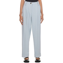 Gray Pleated Trousers 231144F087009