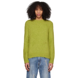 Green Crewneck Sweater 231144M201000