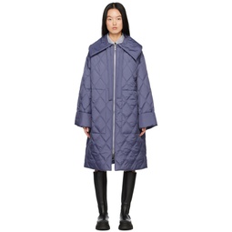 Blue Quilted Coat 231144F059006