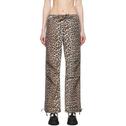 Brown Leopard Trousers 241144F087030