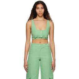 Green Suiting Tank Top 231144F111000