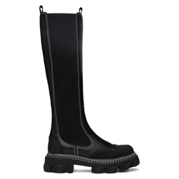 Black Cleated Tall Boots 222144F115011