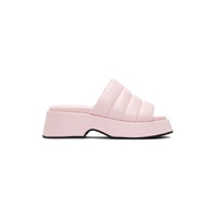 Pink Padded Retro Pool Platform Sandals 221144F124005