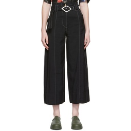 Black Contrast Trousers 222144F087009