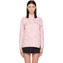 Pink Paisley Shrinking Denim Shirt 222144F109018
