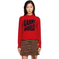 Red Graphic Sweater 222144F096018
