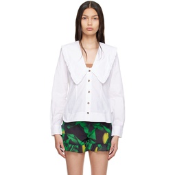 White Organic Cotton Shirt 222144F109002