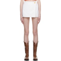 White Wrap Miniskirt 231144F090007