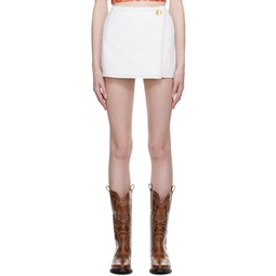 White Wrap Miniskirt 231144F090007