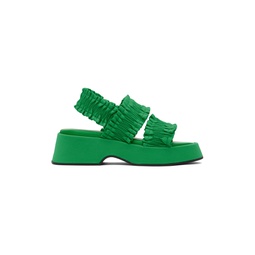 Green Smock Flatform Sandals 231144F124009