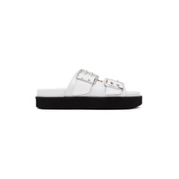 White Wide Chunky Sandals 231144F124018