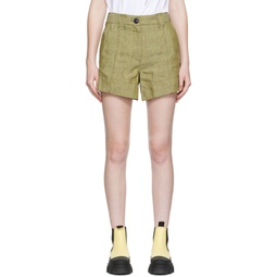 Yellow Linen Shorts 222144F088005