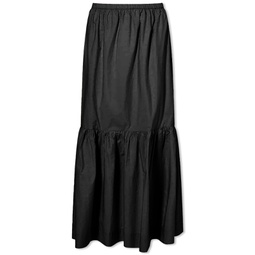GANNI Maxi Flounce Skirt Black