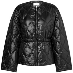GANNI Shiny Quilt Jacket Black