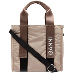 Ganni Recycled Tech Small Tote Oyster Grey