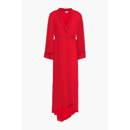 Red Mullin asymmetric printed georgette midi wrap dress