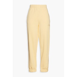 Embroidered French cotton-blend terry track pants