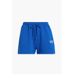 Embroidered cotton-blend fleece shorts