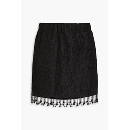 Bead-embellished cloque mini skirt