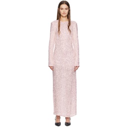 Pink 3D Sequins Maxi Dress 241144F055001