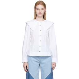 White Organic Cotton Shirt 222144F109001