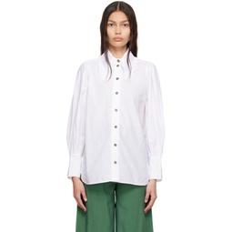 White Organic Cotton Shirt 222144F109003