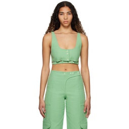Green Suiting Tank Top 231144F111000