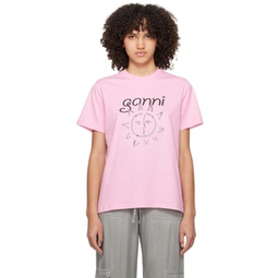 Pink Printed T-Shirt 241144F110001