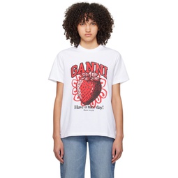 White Strawberry T-Shirt 241144F110010