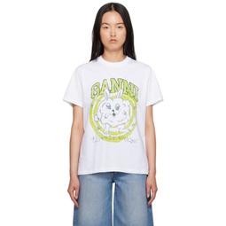 White Relaxed Bunny T-Shirt 232144F110004