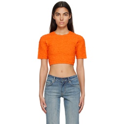 Orange Cropped T-Shirt 231144F110029