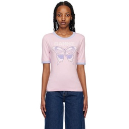 SSENSE Exclusive Pink Butterfly T-Shirt 231144F110020