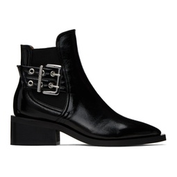 Black Chunky Buckle Chelsea Boots 241144F113003