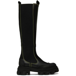Black Cleated Chelsea Boots 231144F115005