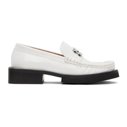 White Butterfly Logo Loafers 241144F121000