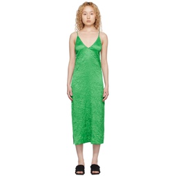 Green Vented Midi Dress 231144F054026