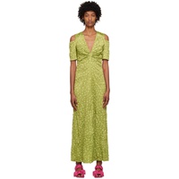 Green Polka Dot Maxi Dress 231144F055003